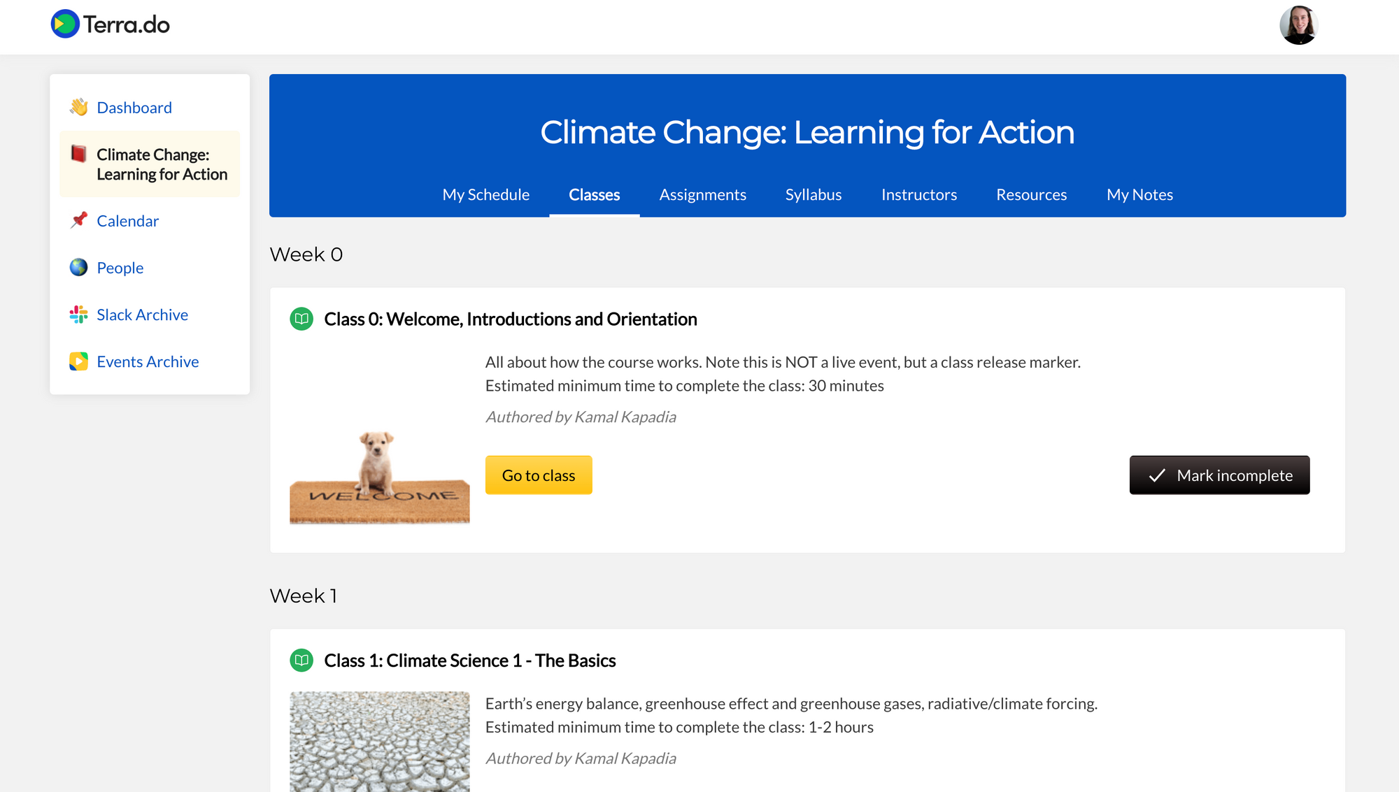 Course Review of Climate Change: Learning for Action by Terra.do